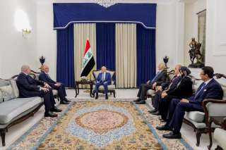 الرئيس العراقي يستقبل وزير الرى المصرى على هامش  فعاليات ”مؤتمر بغداد الدولى الرابع للمياه”