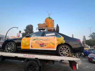 ماكيت لأكبر ”مانجو” في مصر يحملها أغلى تاكسي في مصر خلال مهرجان الاسماعيلية